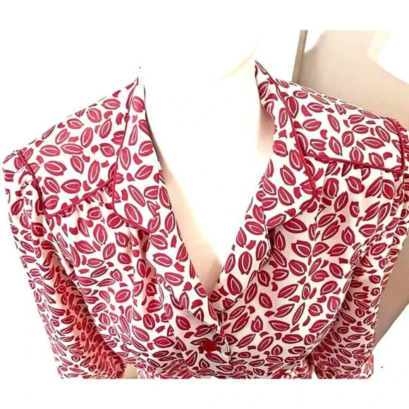 Rare‎ Vintage Petites By WILLI Sz 12 Pink Floral Spring Couture Midi Shirt Dress - Picture 4 of 10